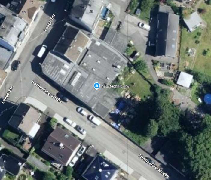 Luftbild des Baugrundstücks an der Hoffmeisterstraße in Remscheid